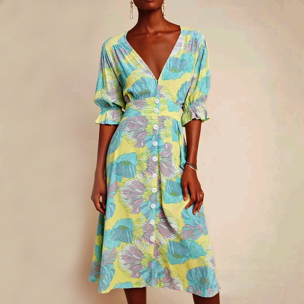 Anthropologie Faithfull Lera Midi Dress
